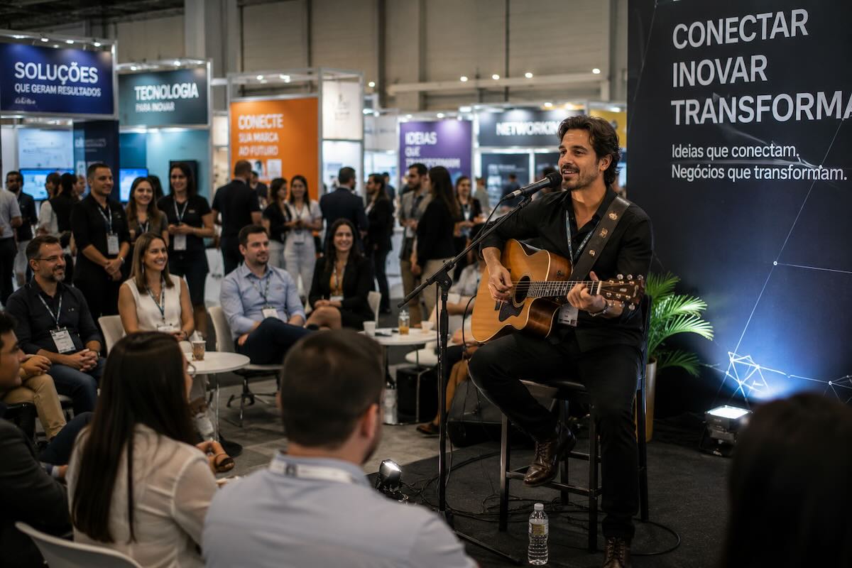 Músico da MPE em apresentação para evento