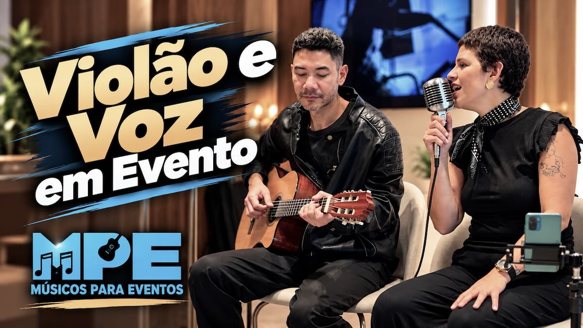 Dupla de voz e violão em lançamento imobiliário da EZTec